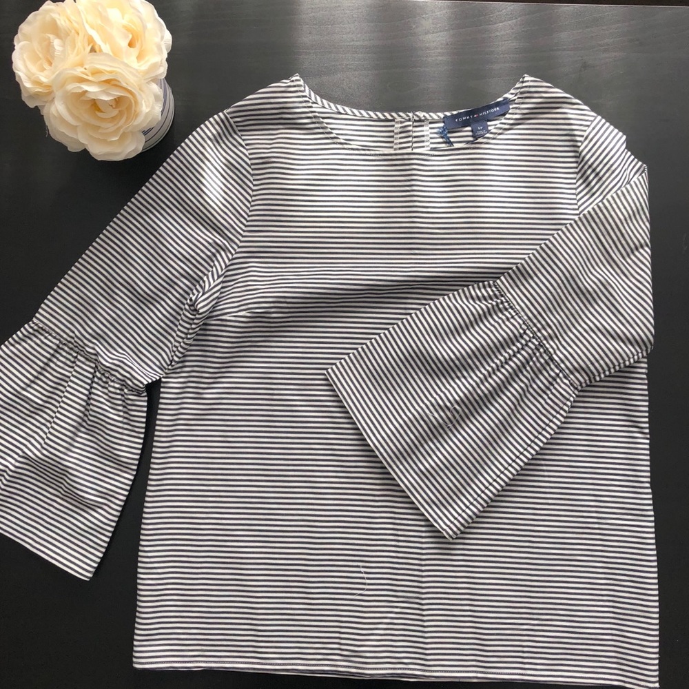 Tommy Hilfiger Striped Long Sleeved Blouse